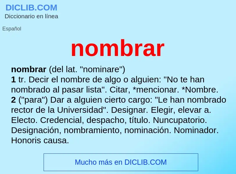 Wat is nombrar - definition