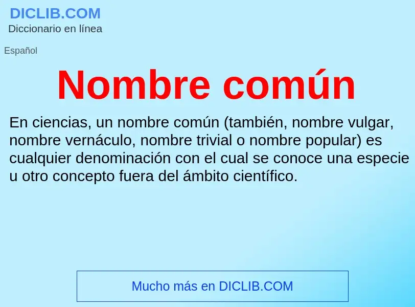 Wat is Nombre común - definition