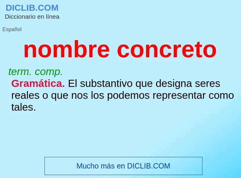 What is nombre concreto - meaning and definition