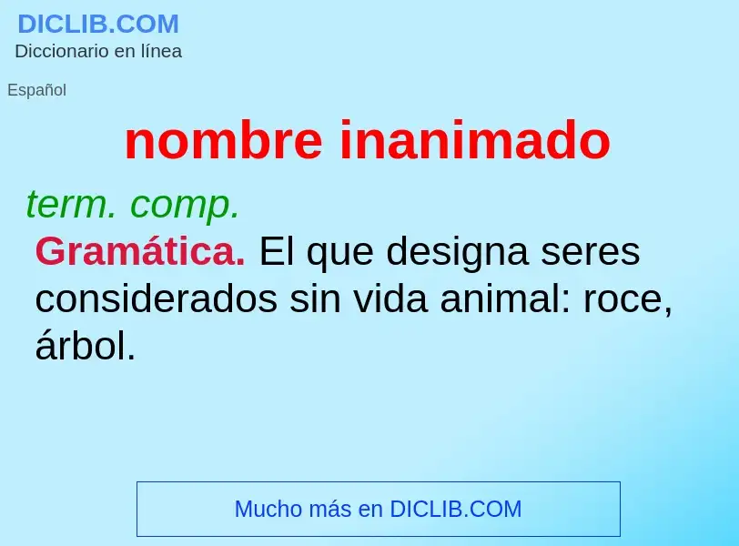 What is nombre inanimado - definition