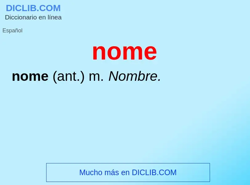 ¿Qué es nome? - significado y definición