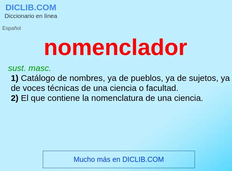 What is nomenclador - definition