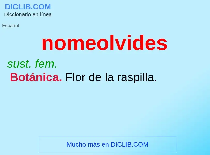 What is nomeolvides - meaning and definition