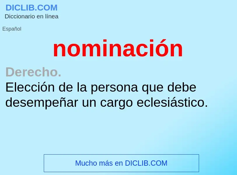 O que é nominación - definição, significado, conceito