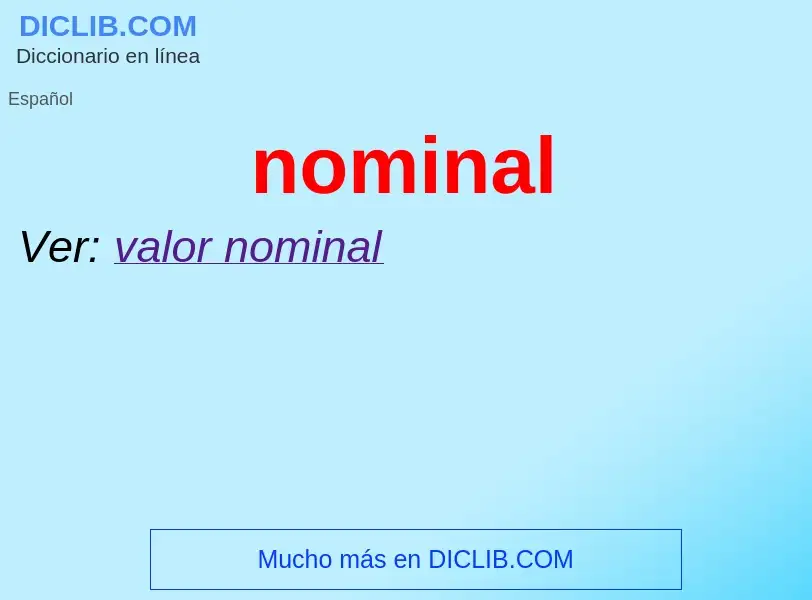 Wat is nominal - definition