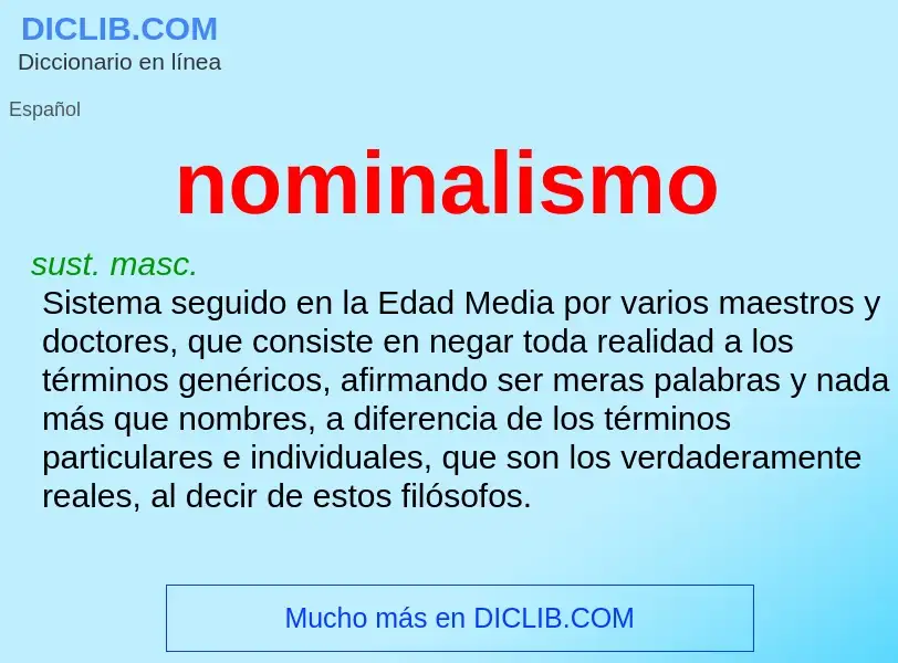 ¿Qué es nominalismo? - significado y definición