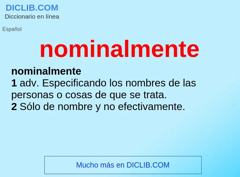 O que é nominalmente - definição, significado, conceito