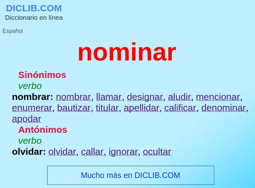 What is nominar - meaning and definition