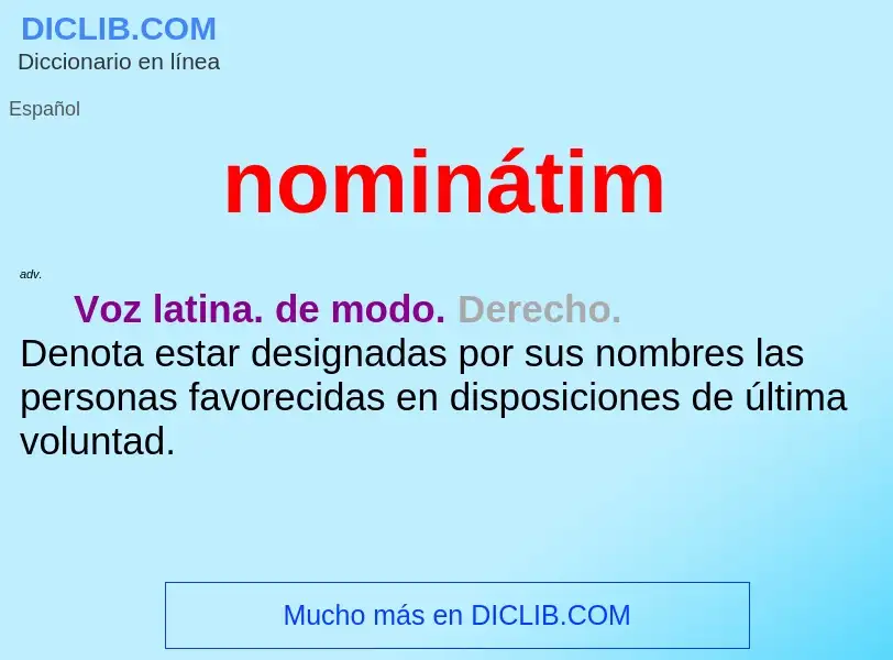 ¿Qué es nominátim? - significado y definición