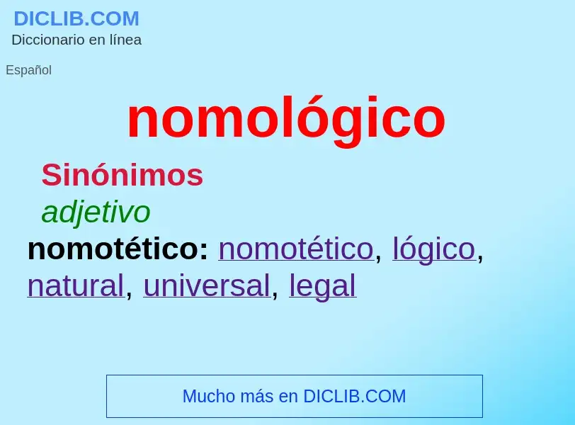 What is nomológico - definition