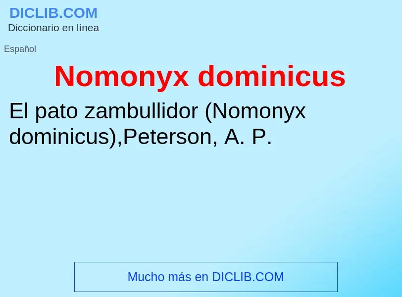 Τι είναι Nomonyx dominicus - ορισμός