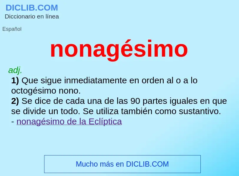 ¿Qué es nonagésimo? - significado y definición