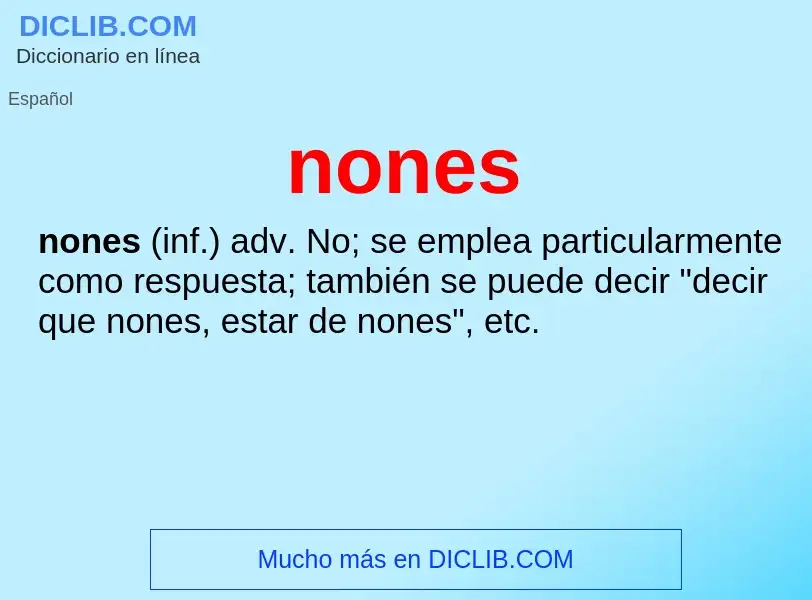 Wat is nones - definition