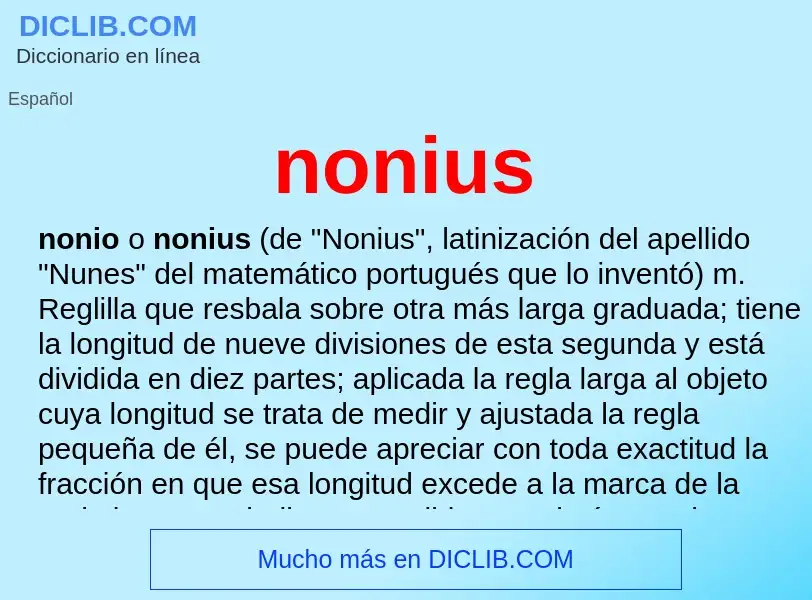 ¿Qué es nonius? - significado y definición