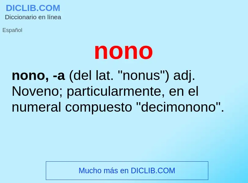 What is nono - meaning and definition