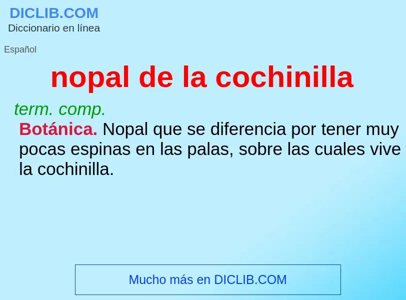 ¿Qué es nopal de la cochinilla? - significado y definición