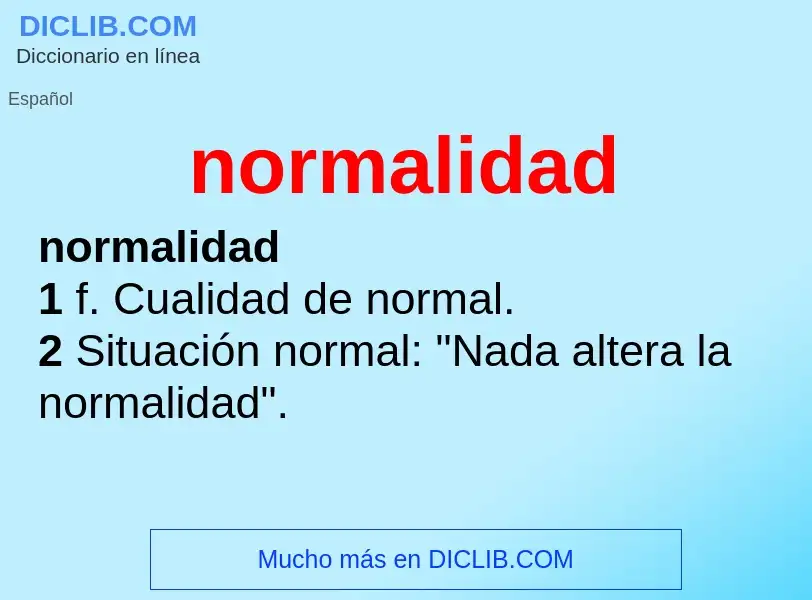 Wat is normalidad - definition