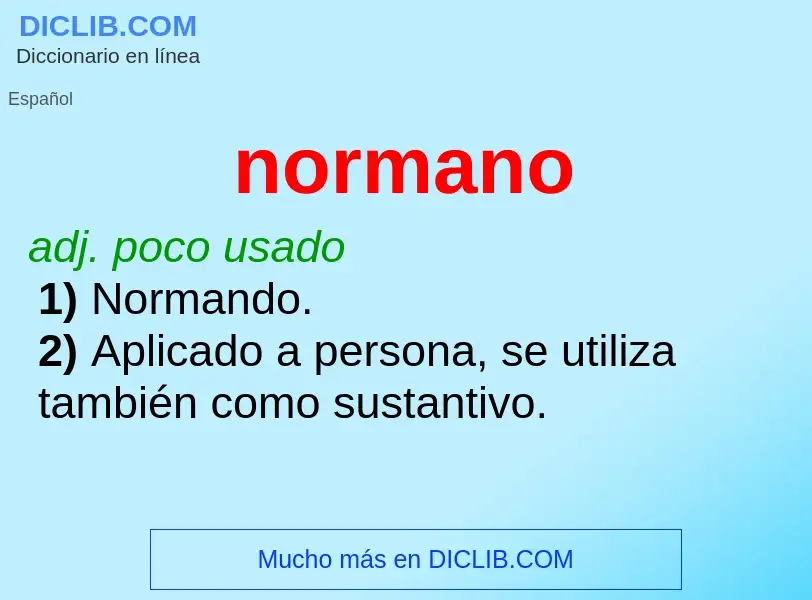 ¿Qué es normano? - significado y definición