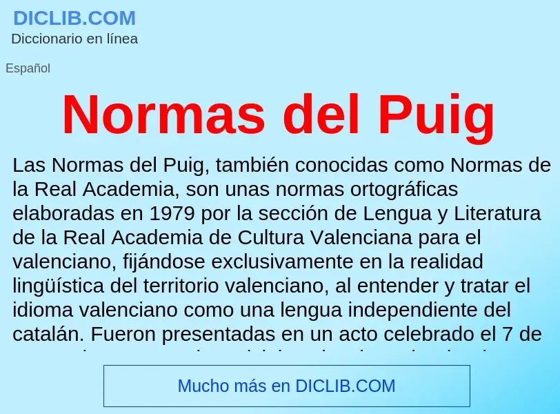 Что такое Normas del Puig - определение