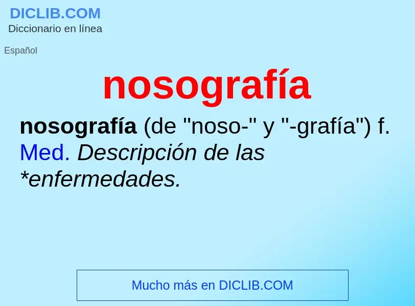 ¿Qué es nosografía? - significado y definición