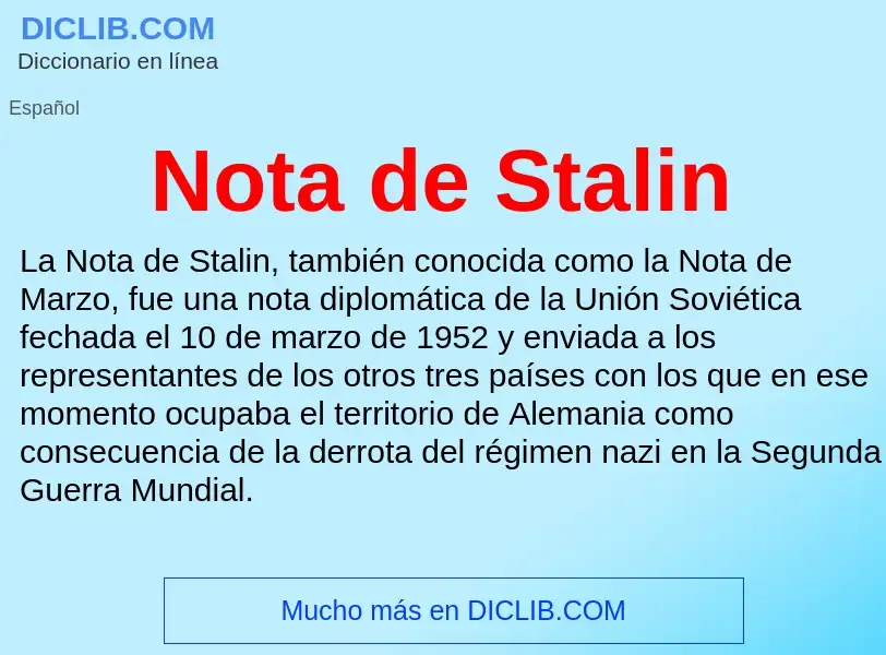 Что такое Nota de Stalin - определение