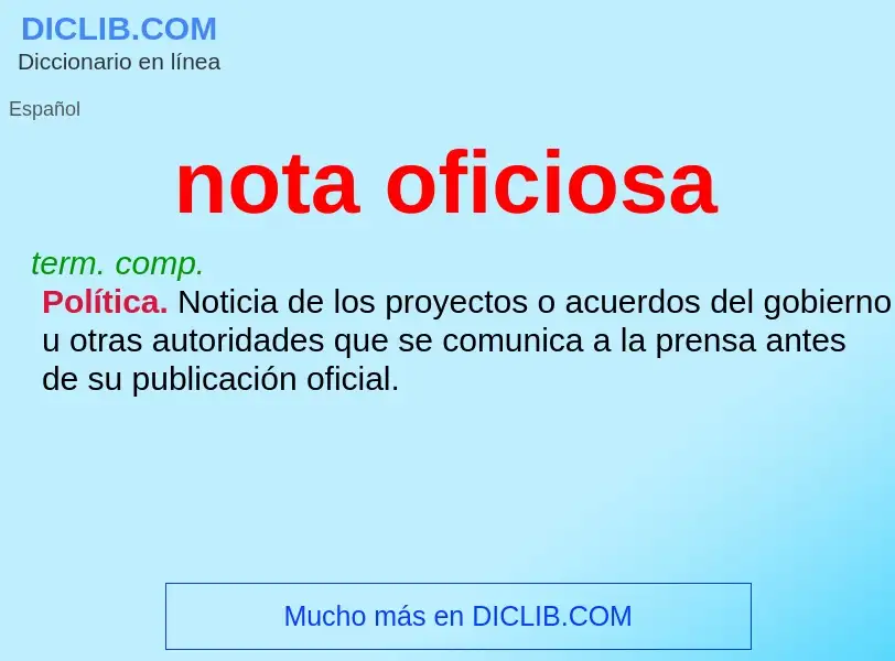 Was ist nota oficiosa - Definition