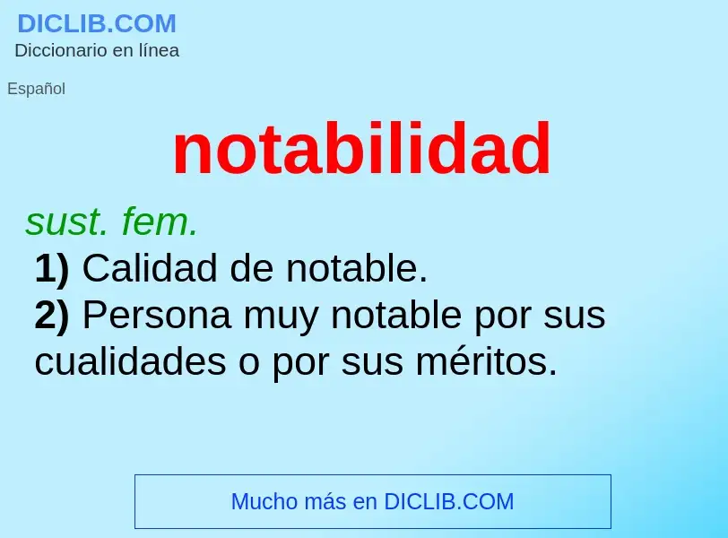 What is notabilidad - meaning and definition