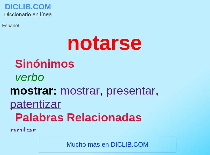 O que é notarse - definição, significado, conceito