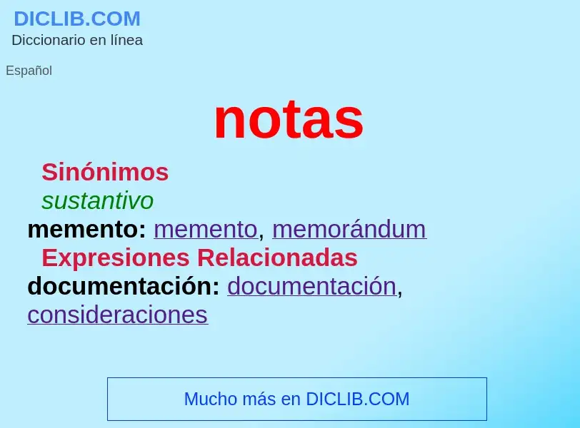 What is notas - definition