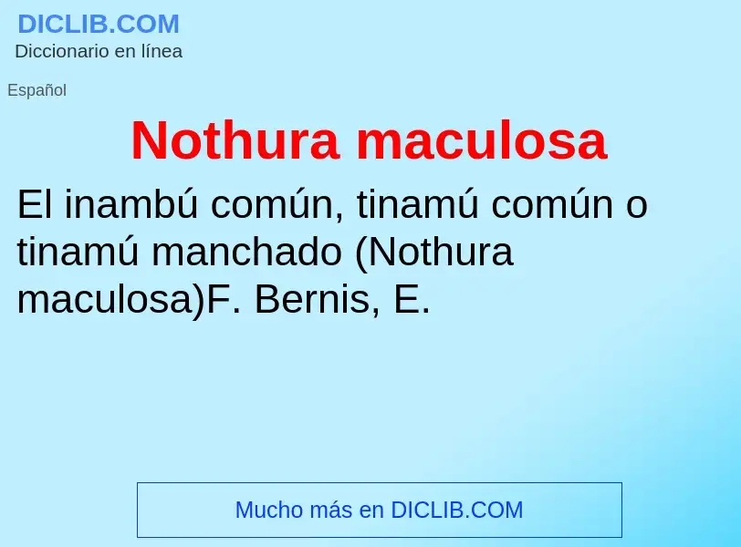 O que é Nothura maculosa - definição, significado, conceito