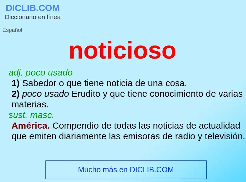 ¿Qué es noticioso? - significado y definición