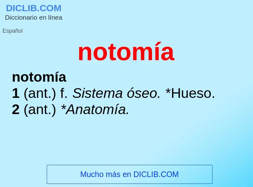 ¿Qué es notomía? - significado y definición