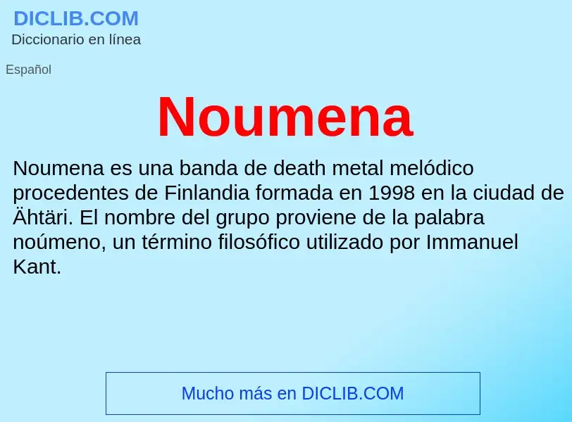 What is Noumena - meaning and definition