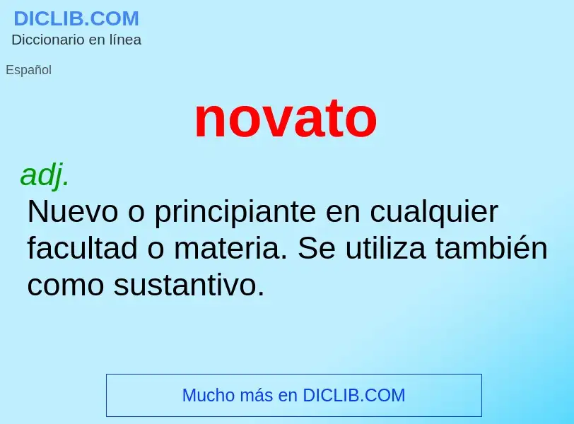 Was ist novato - Definition