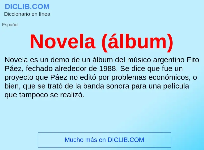 What is Novela (álbum) - meaning and definition