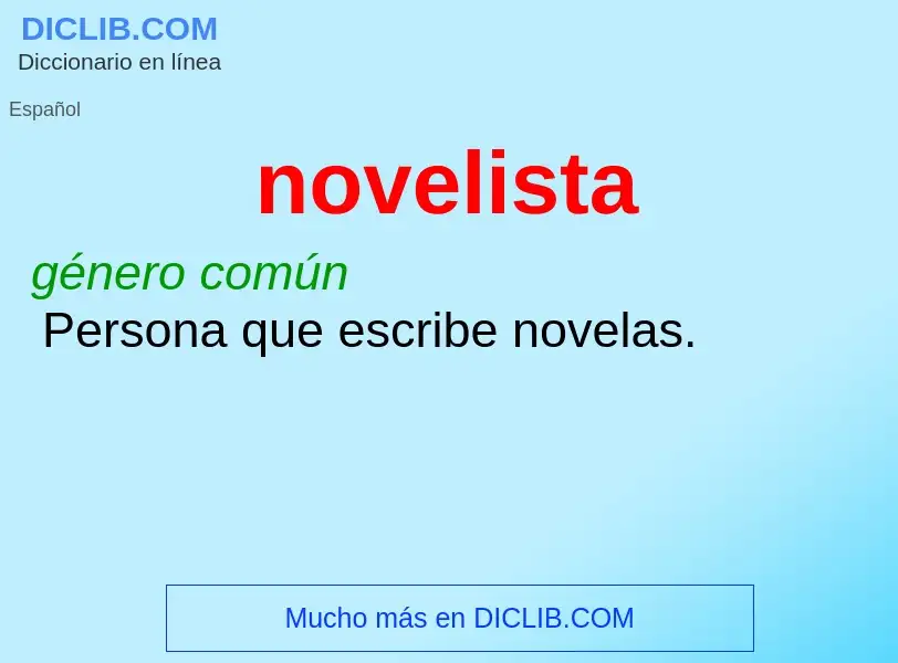 ¿Qué es novelista? - significado y definición