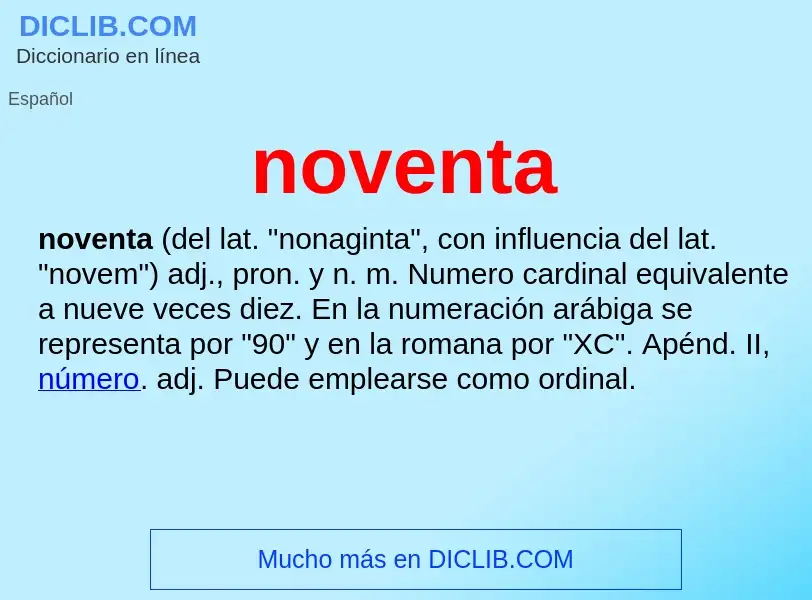 ¿Qué es noventa? - significado y definición