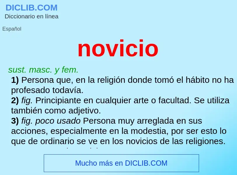 What is novicio - definition