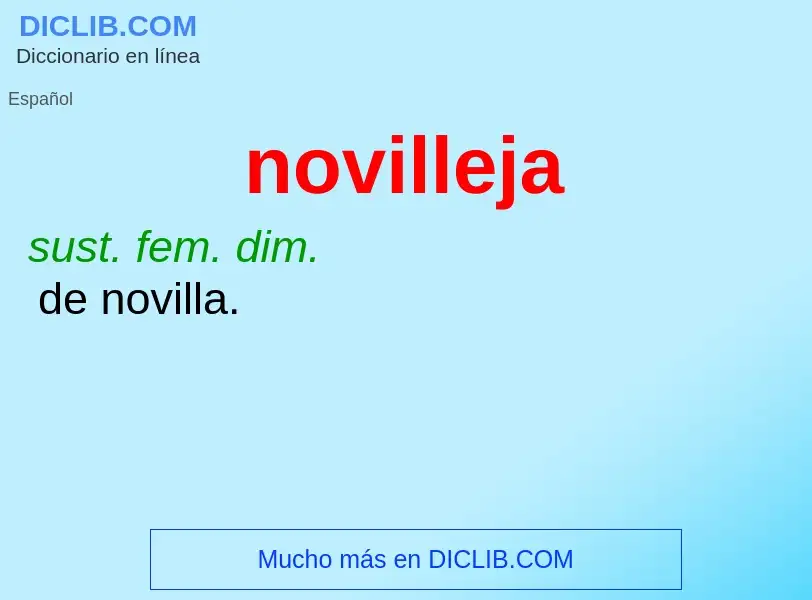 ¿Qué es novilleja? - significado y definición