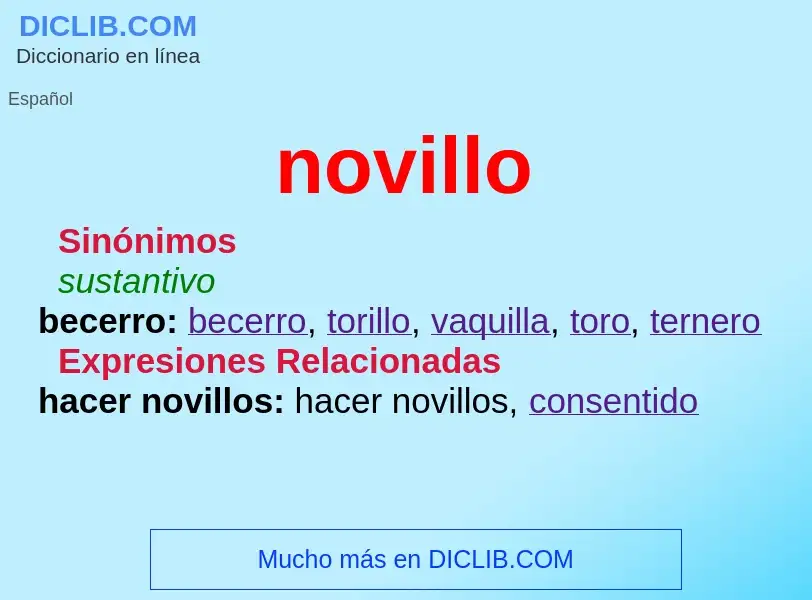 What is novillo - meaning and definition