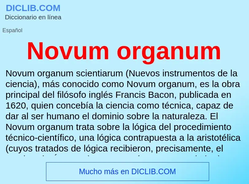 O que é Novum organum - definição, significado, conceito