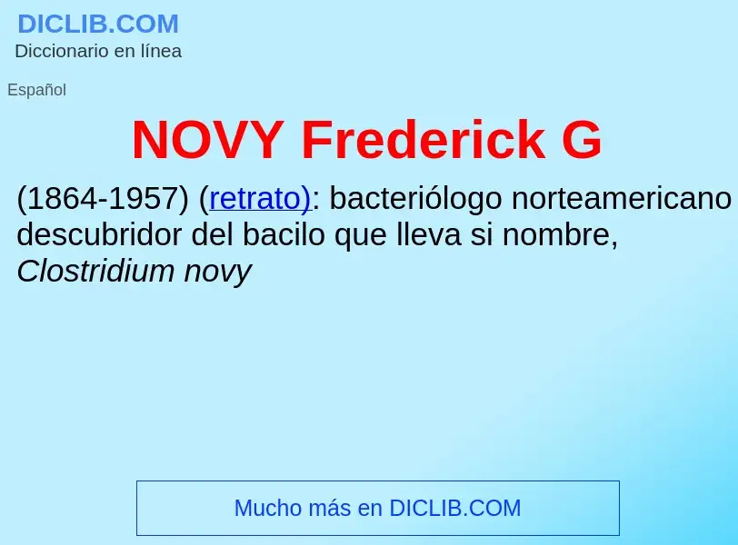 Τι είναι NOVY Frederick G - ορισμός