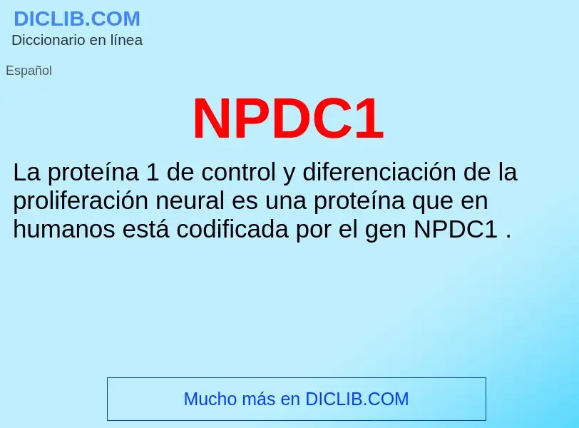 O que é NPDC1 - definição, significado, conceito