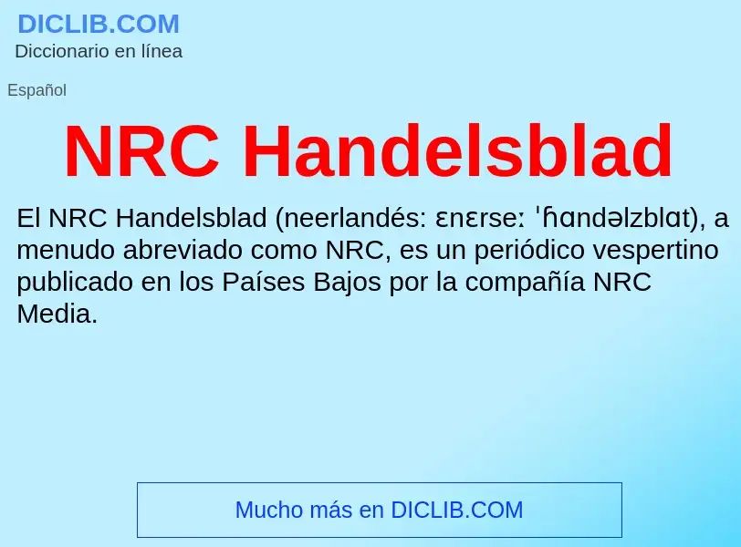 O que é NRC Handelsblad - definição, significado, conceito