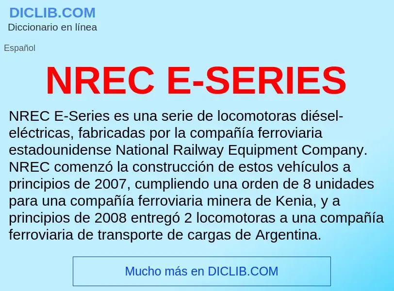 O que é NREC E-SERIES - definição, significado, conceito