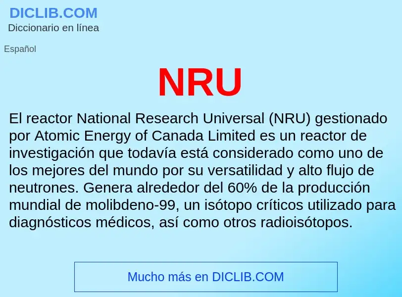 O que é NRU - definição, significado, conceito