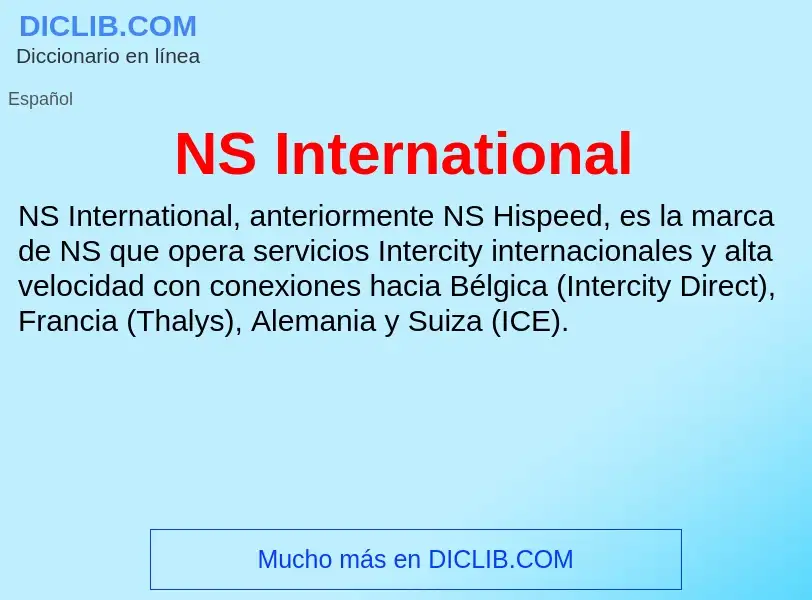 O que é NS International - definição, significado, conceito