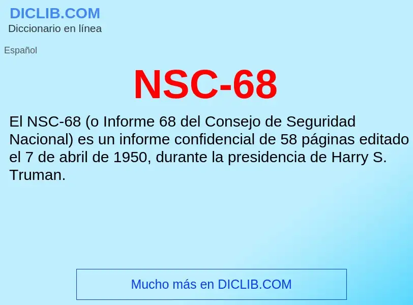 O que é NSC-68 - definição, significado, conceito