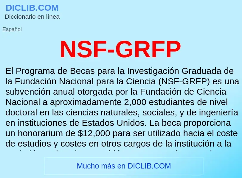 O que é NSF-GRFP - definição, significado, conceito