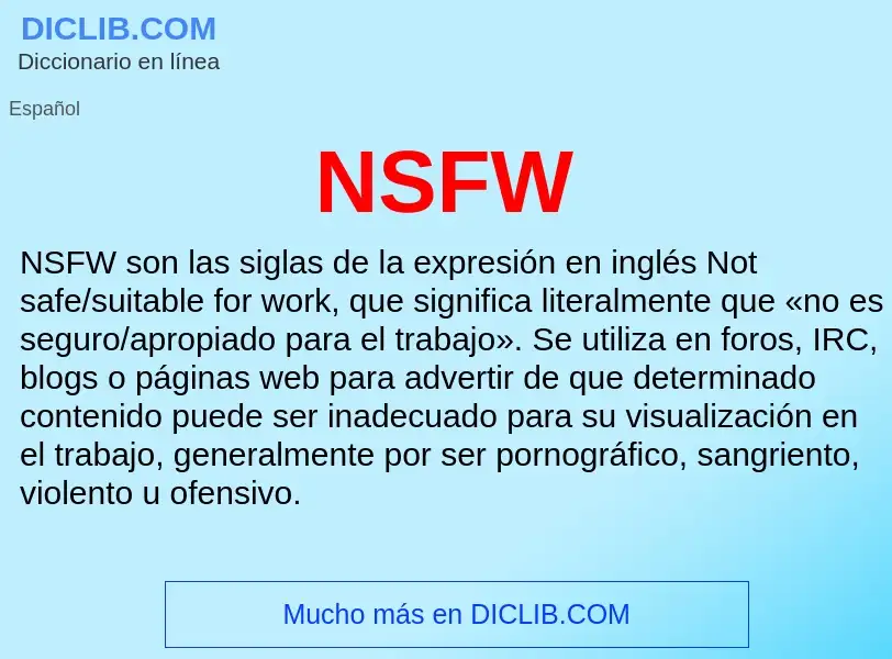 O que é NSFW - definição, significado, conceito